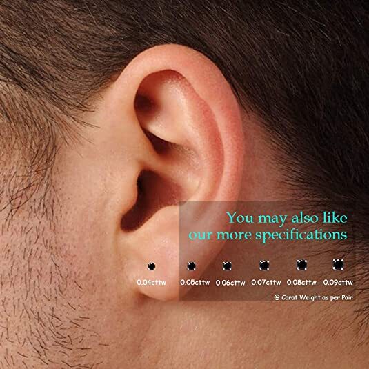 Black Real Diamond Stud Earrings For Womens & Mens 10K Gold (0.04ct – 0.50ct)