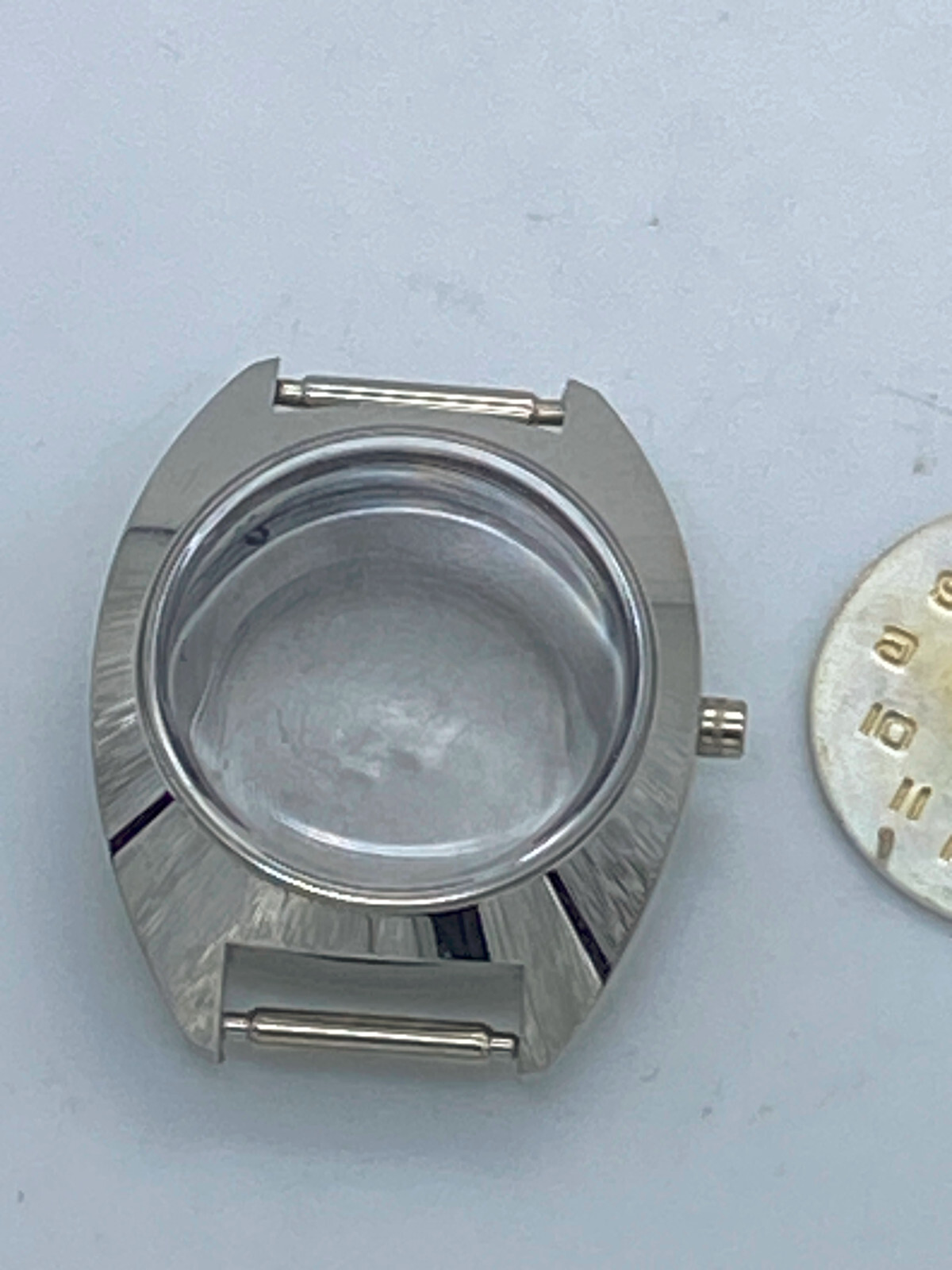 NOS STAINLESS STEEL case for ETA 2688 or 2671 with dial old stock not used