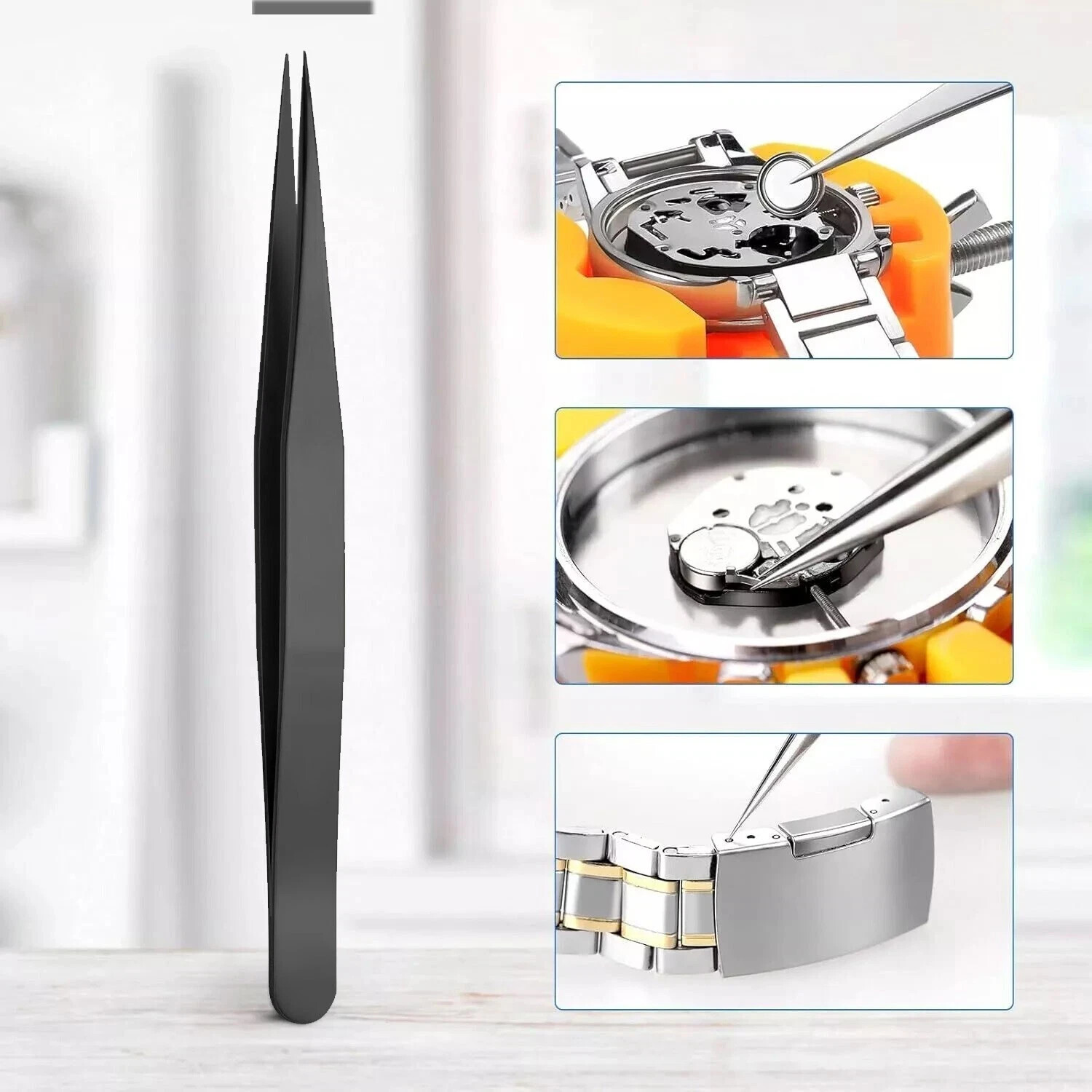 Adjustable Rectangle Watch Back Case Cover Opener Pin Remover Wrench Repair Kit