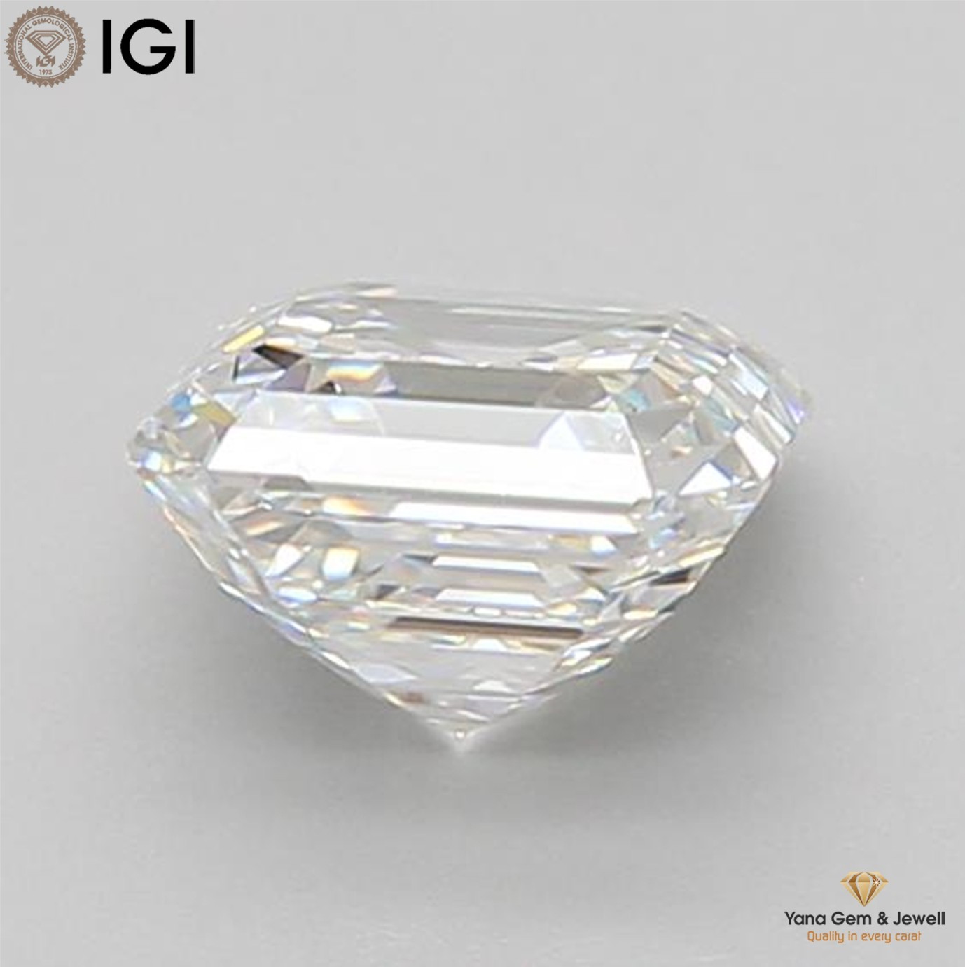 Asscher Shape VS2 Clarity E Color 1.50 Carat IGI Certified CVD Lab Grown Diamond