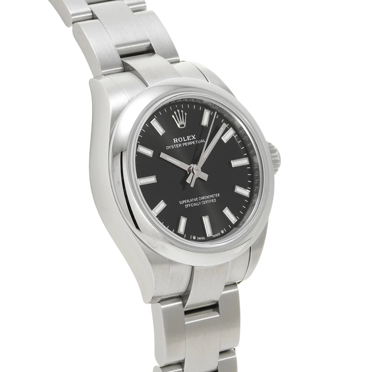 ROLEX Oyster Perpetual 28 276200 Black Ladies Used Watch #31624