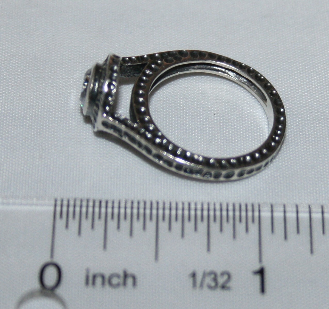 Silpada Sterling Silver Hammered Oxidized CZ “Perfect Bliss” Ring R2076 Size 6