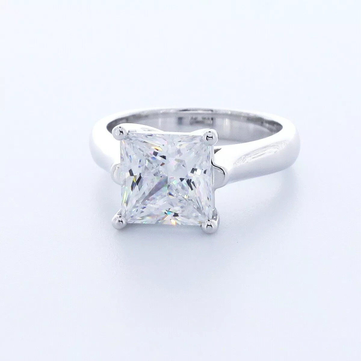 Solitaire Engagement Ring 14K Gold 3.05 Carat Princess Lab-Grown Diamond G VS1