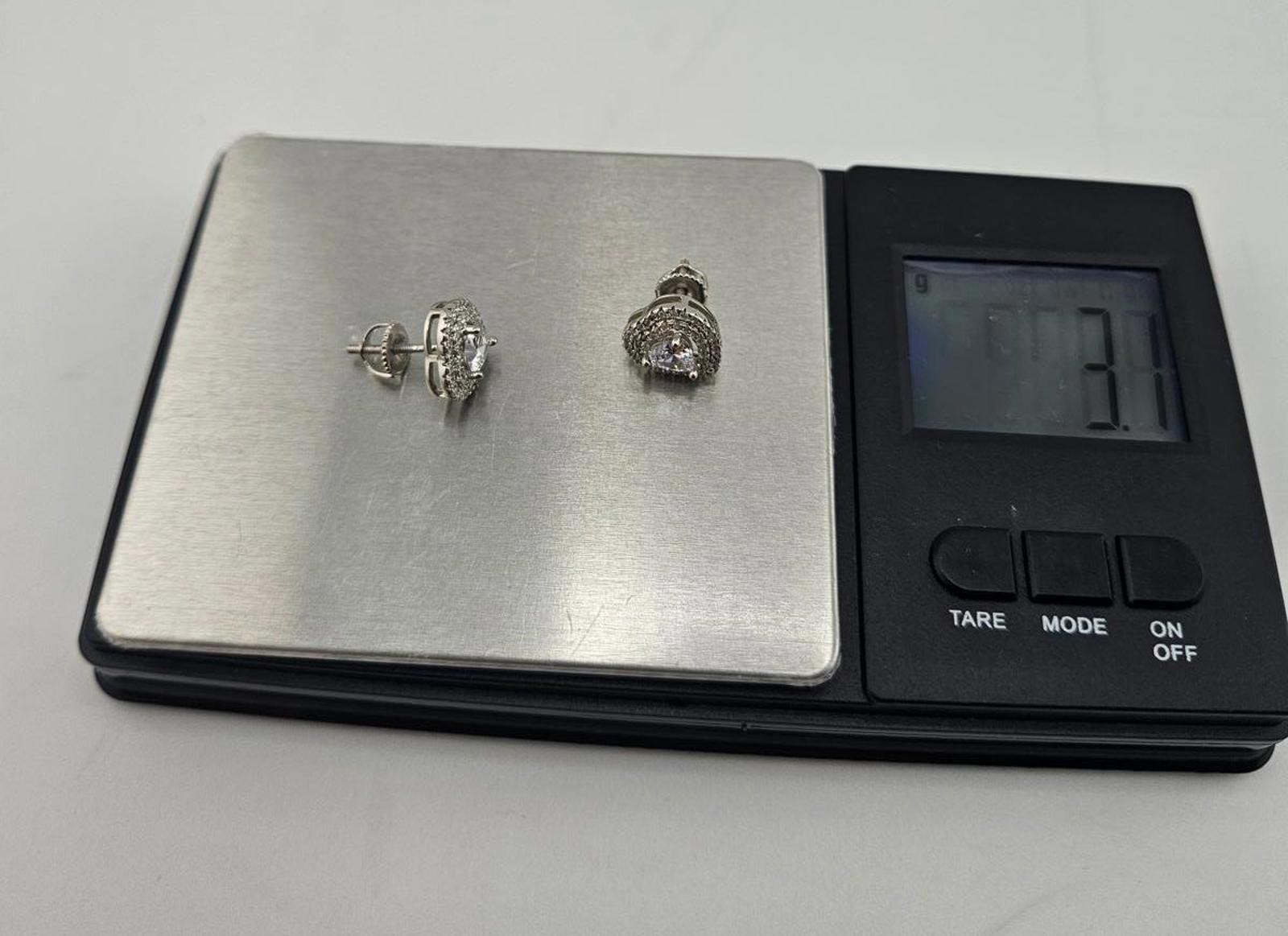 10.9mm Heart Shaped Sterling Silver Moissanite Stud Earring, Screwbacks
