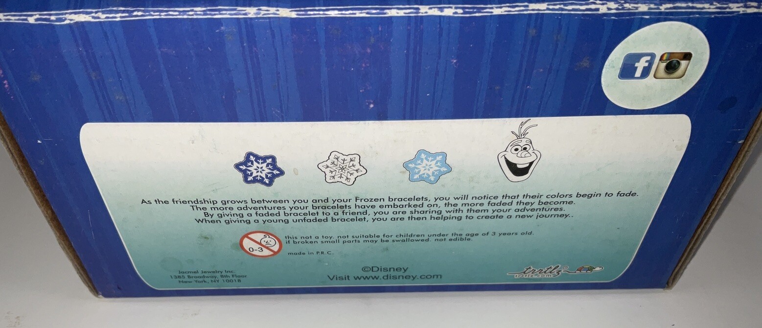 NWT Lot 6 Disney Frozen Olaf & Snowflakes TRRTLZ Friendship Bracelets Blue White