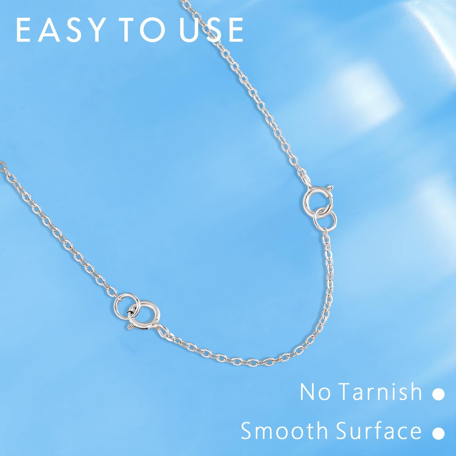 Sterling Silver & Gold Necklace Extender Set, 4 Pieces, 2-3 Inch Chains