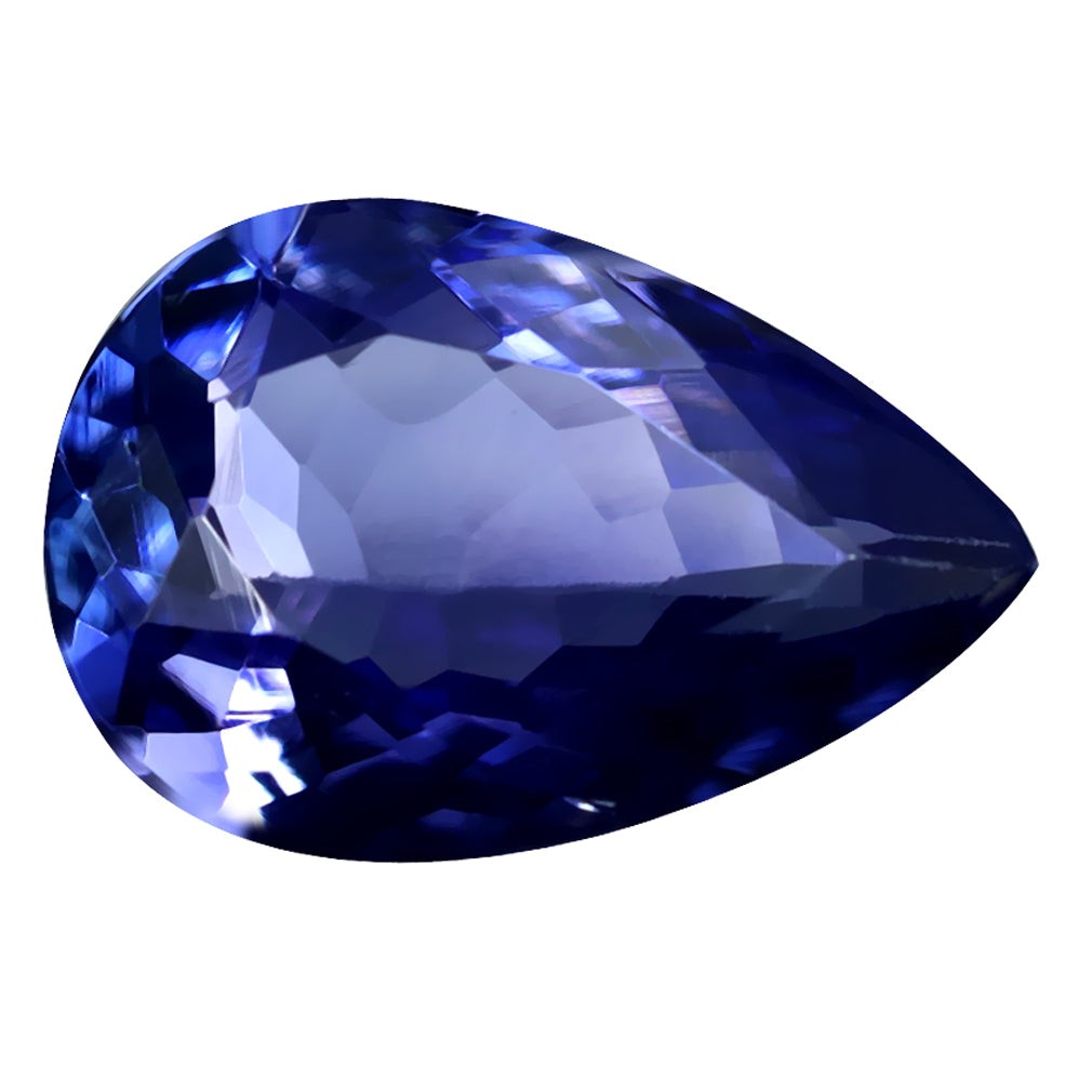 1.87 ct AAAA Great looking Pear(10.22 x 6.88 mm)Purplish Blue Tanzanite Gemstone