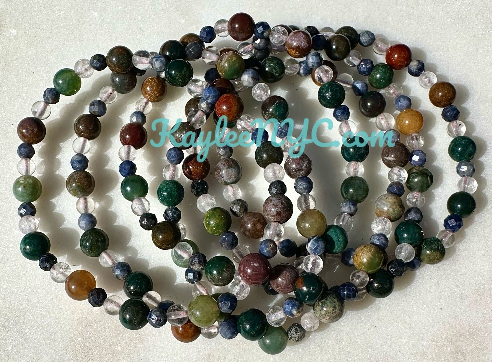 Wholesale Lot 6 Pcs Natural Crystal Taurus Zodiac Stretch Bracelet Healing
