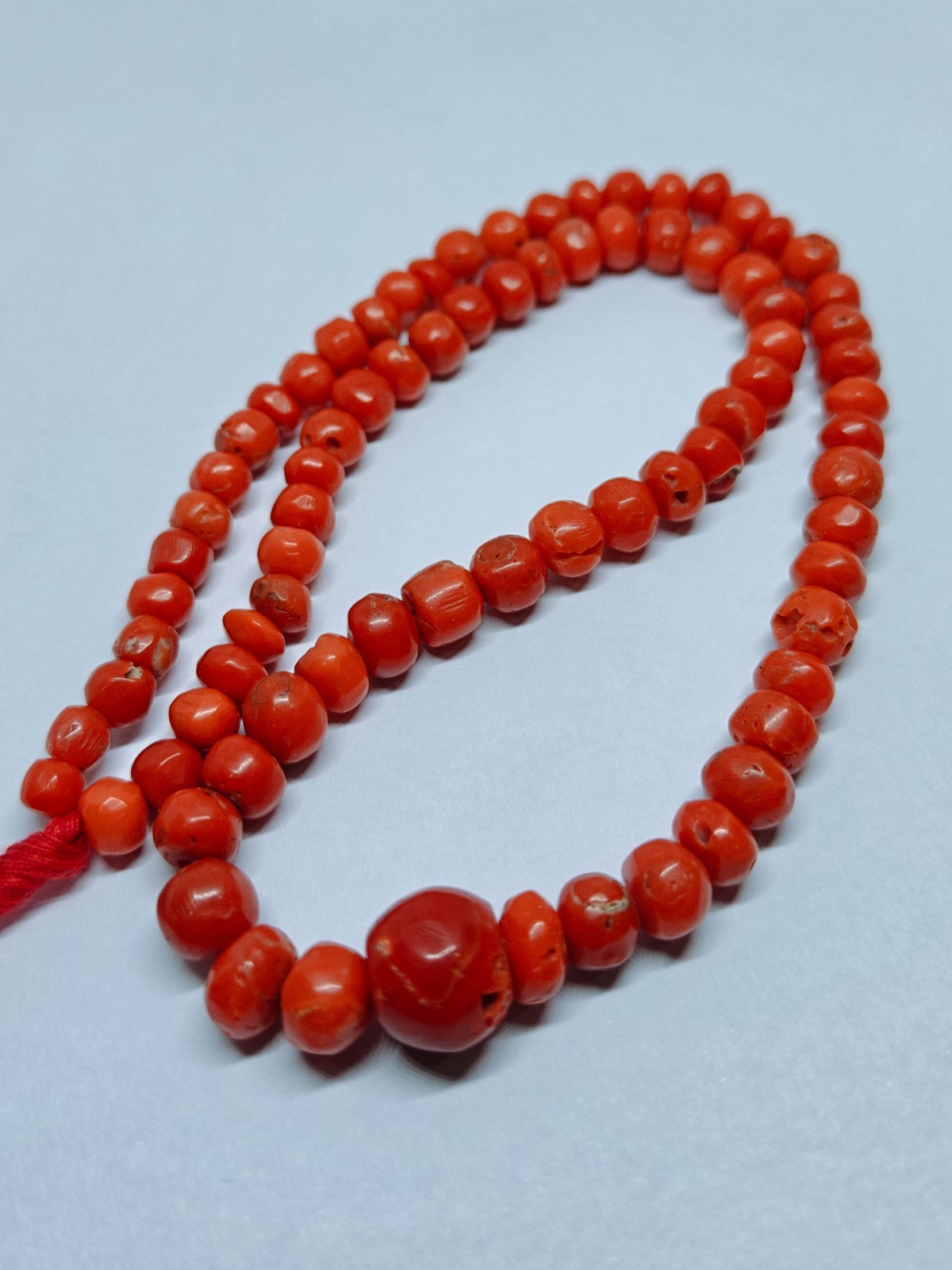 Italian Red Coral Rondelle Beads Loose Mediterranean Sea Gemstone 16 In Strand