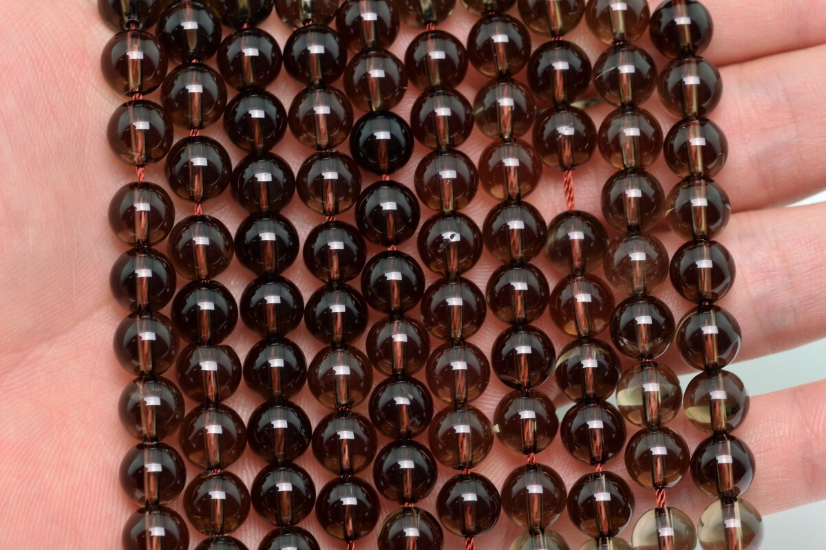 Natural Smoky Quartz Beads Grade AAA Round Gemstone Loose Beads 3-4/5-6/7-8/MM