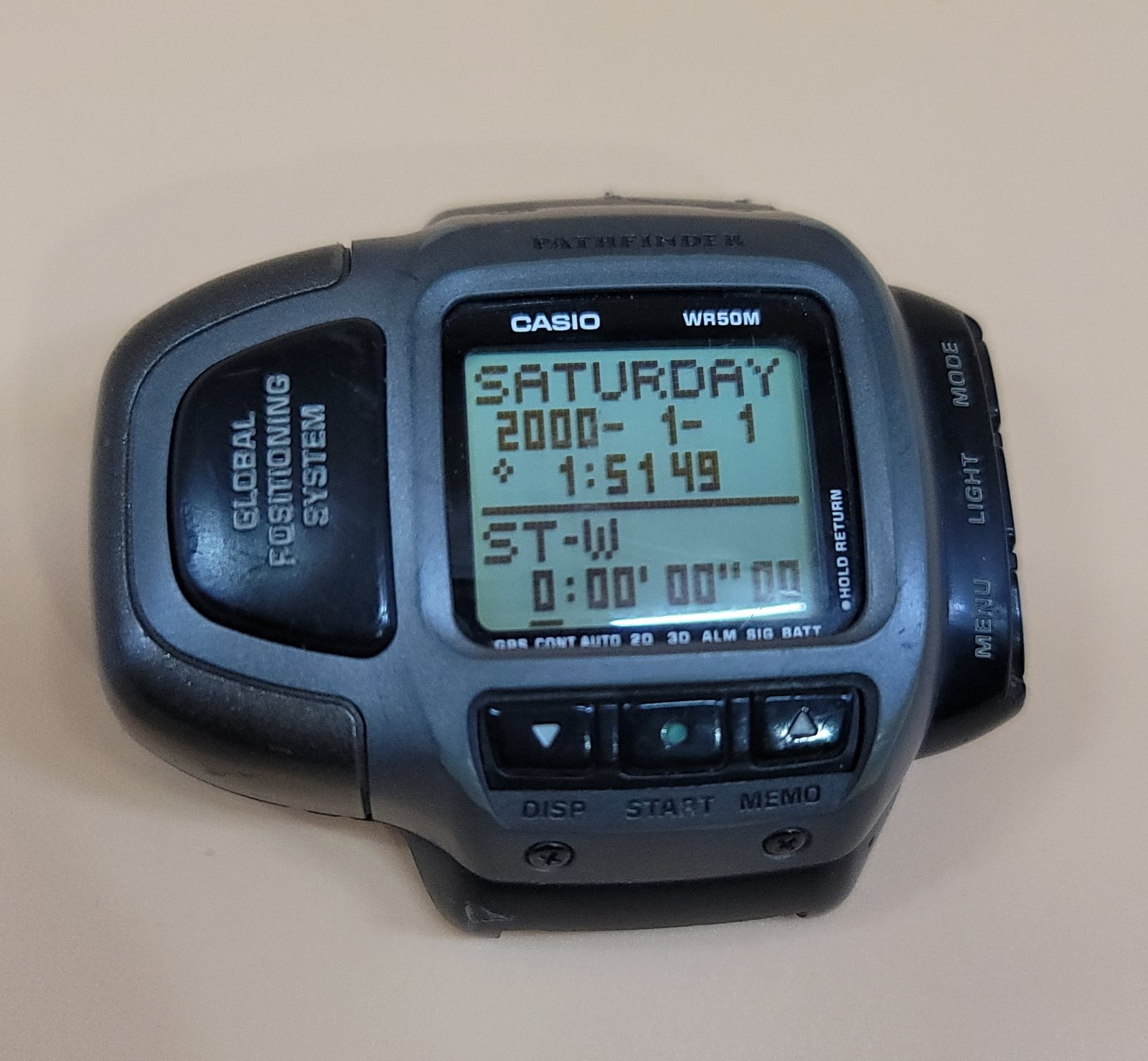 Vintage Casio Pathfinder 2240 PAT-2GP GPS Watch No Charger No Band Watch New Bat
