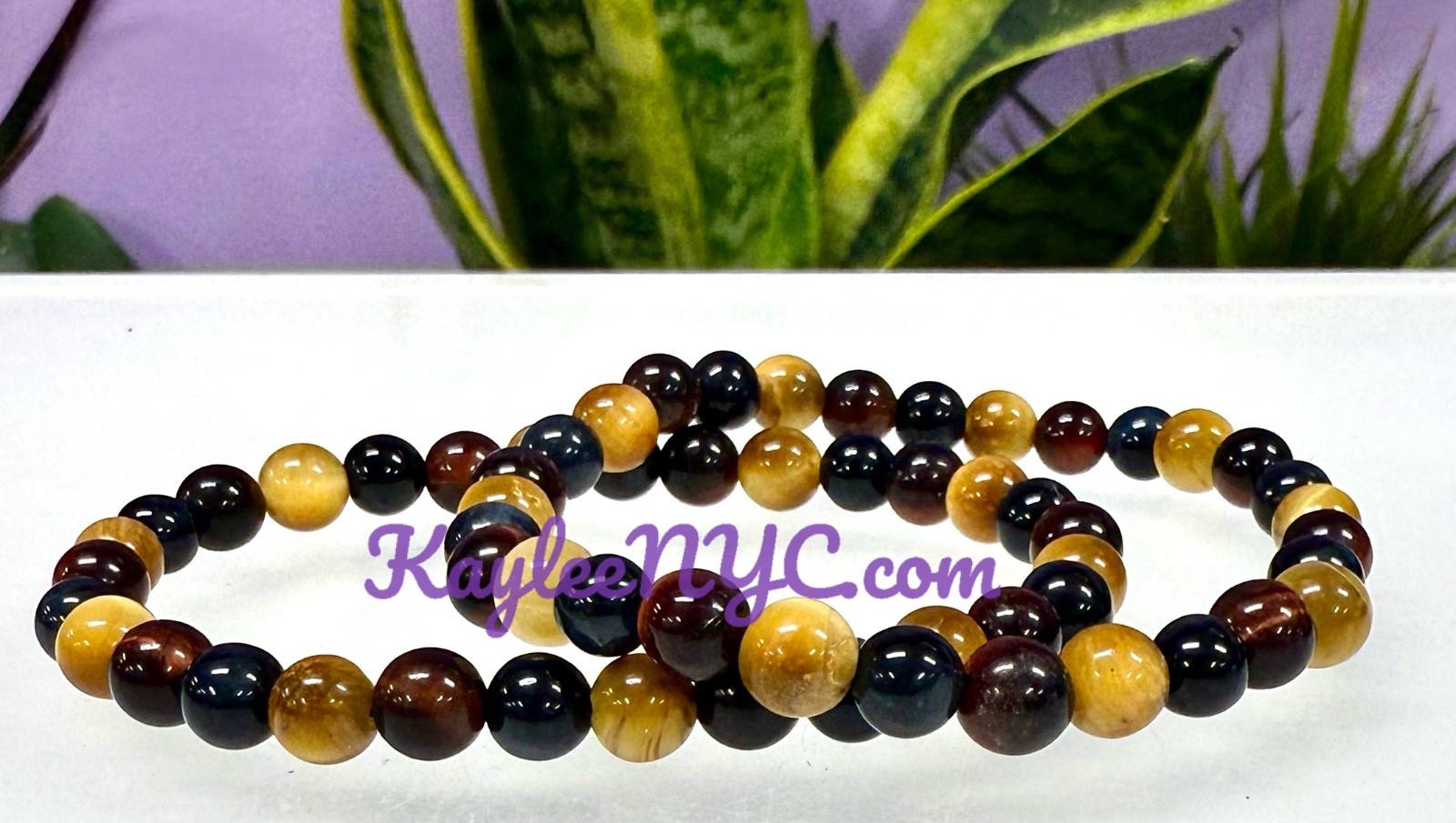 Wholesale Lot 6 Pcs Mix Tiger Eye 6mm 7.5” Crystal Healing Stretch Bracelet
