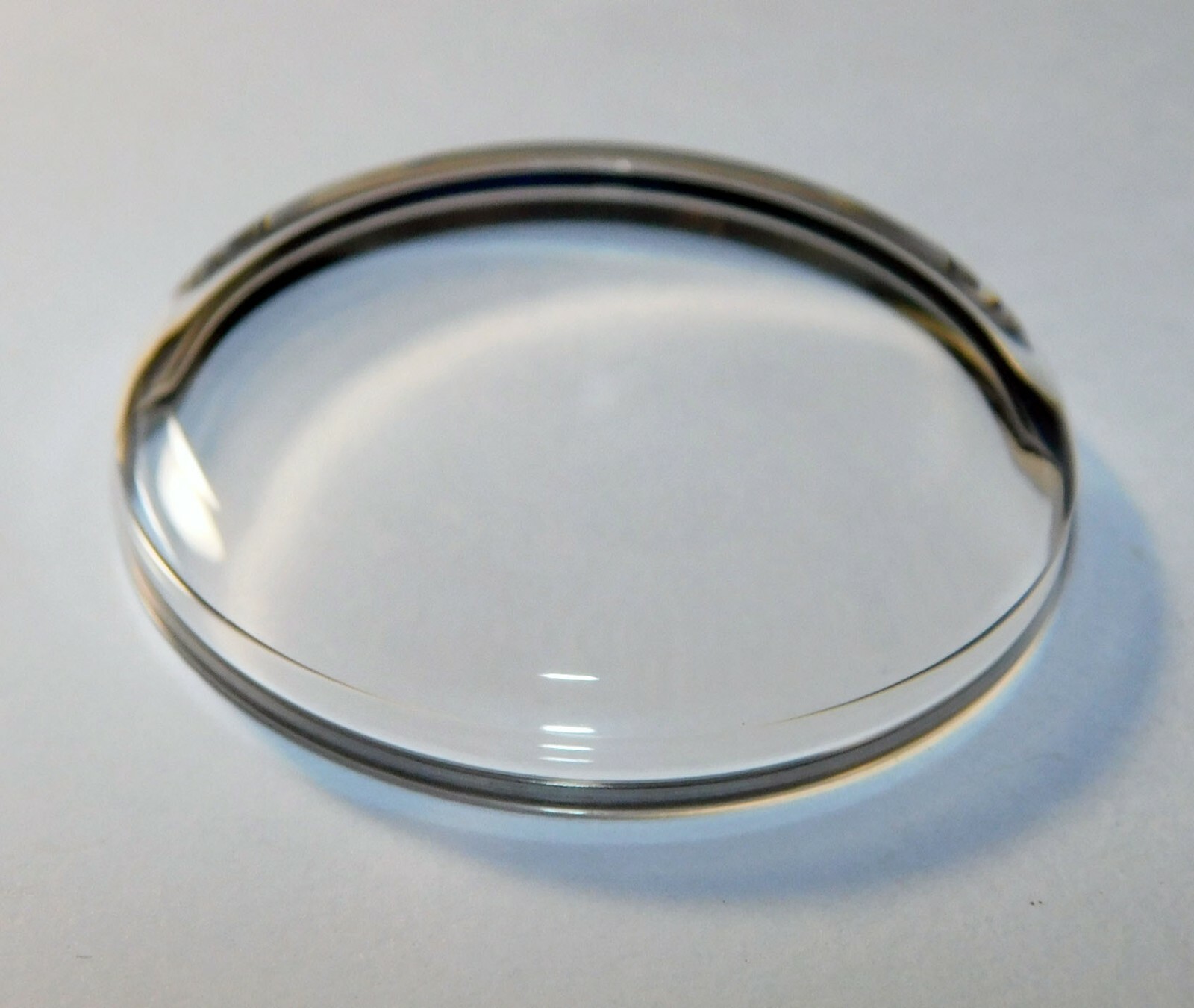 Divers watch crystal plastic with chrome tension ring 32.1mm to 35.0mm x 1 piece