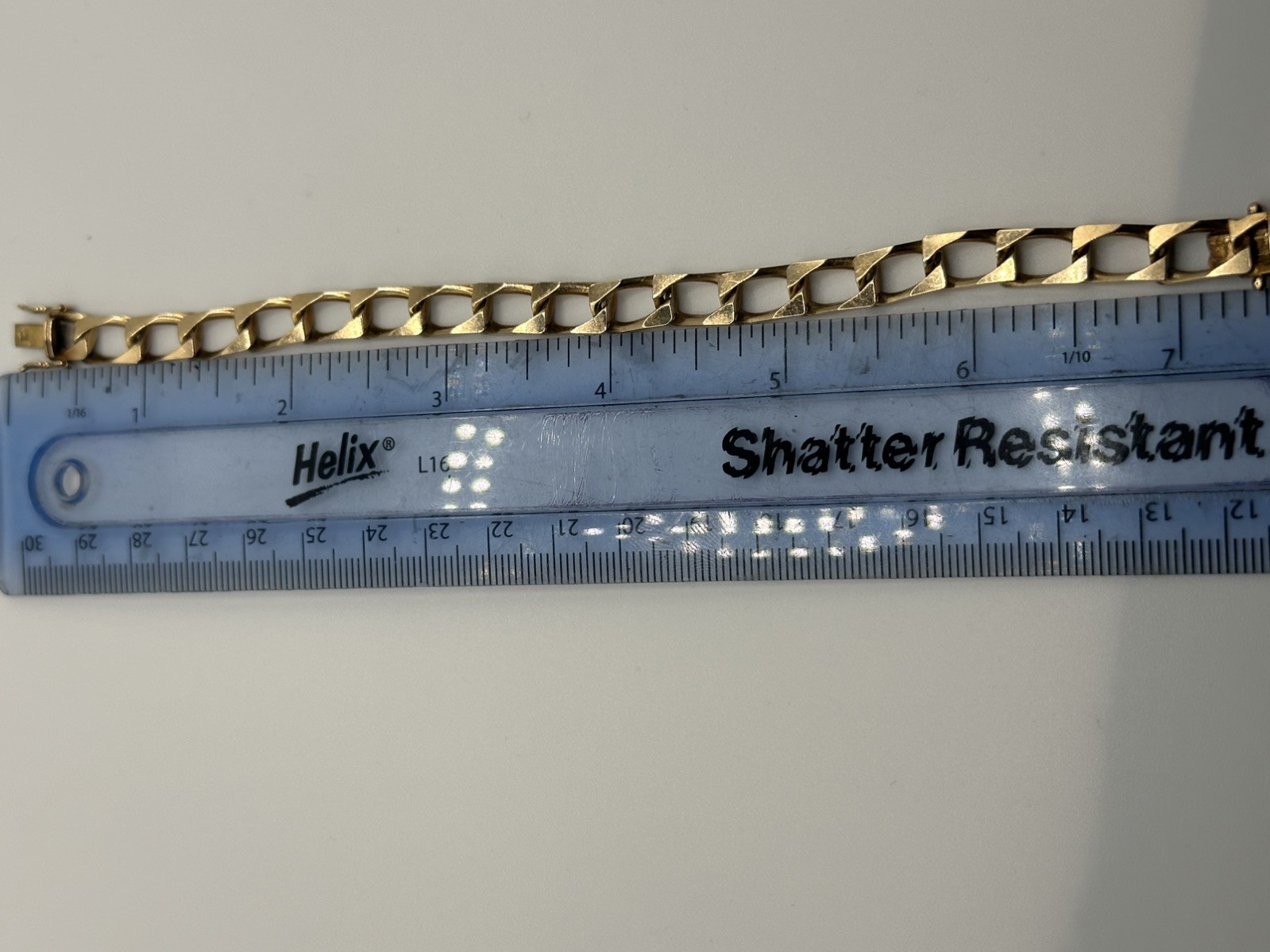 9ct 375 Yellow Gold Cuban Link Bracelet 12.66g 7.5 inches
