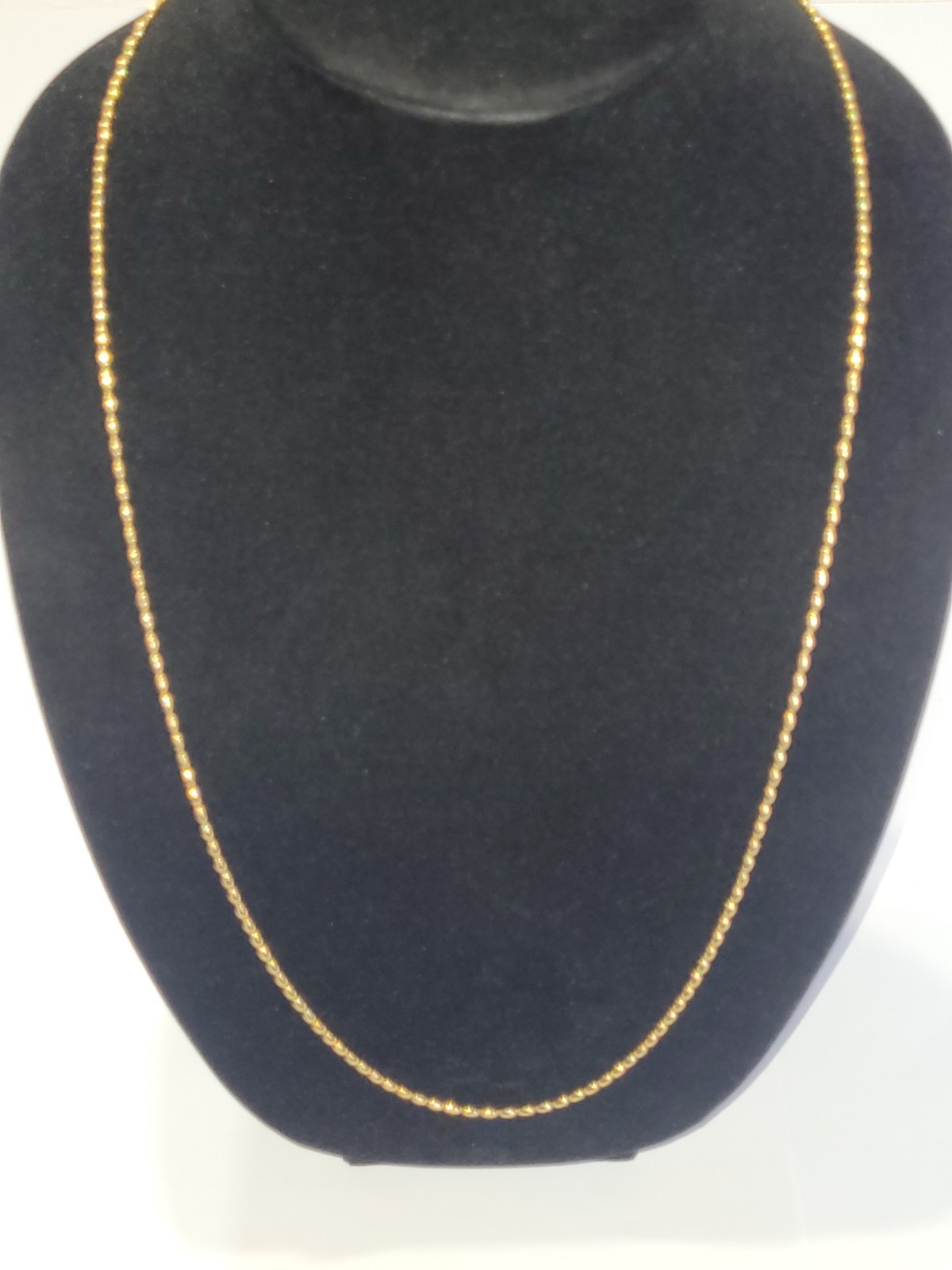 Modern Style Gold-tone Necklace Rolo Bead Chainlink 28″ Costume Fashion Jewelry