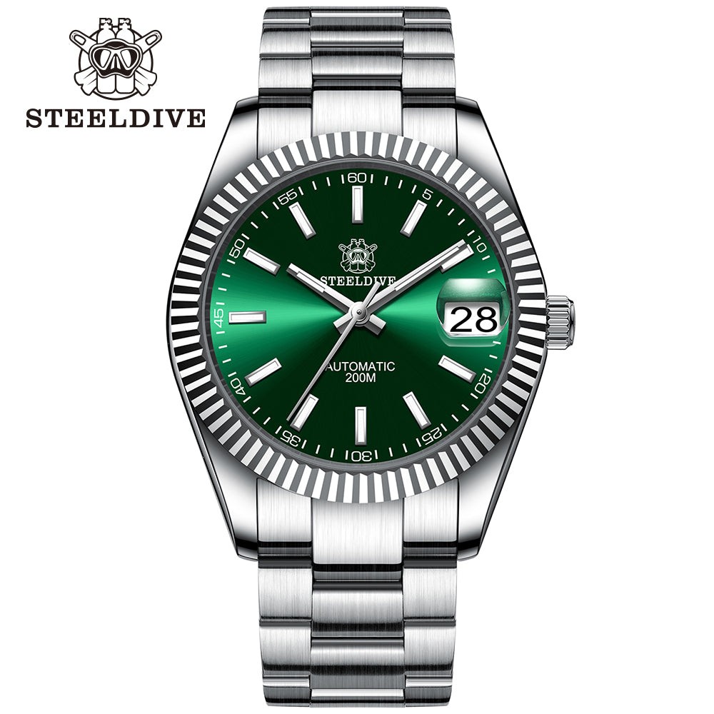 STEELDIVE SD1933 Mens 39mm 200M Automatic Dive Watch NH35 Steel