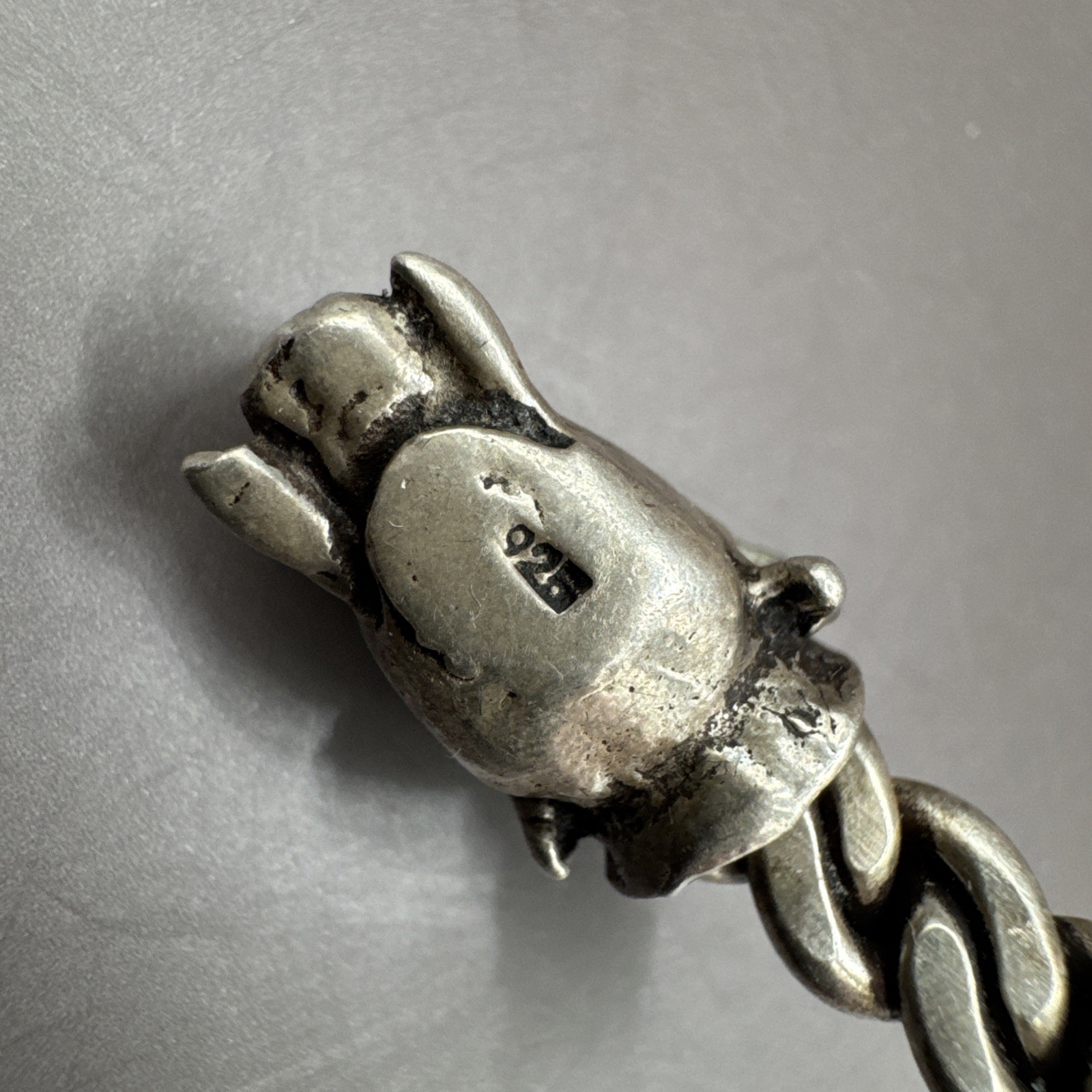 Sterling Silver Elephant Head Cuff Bracelet Open Ended Braided Bangle 39 grams