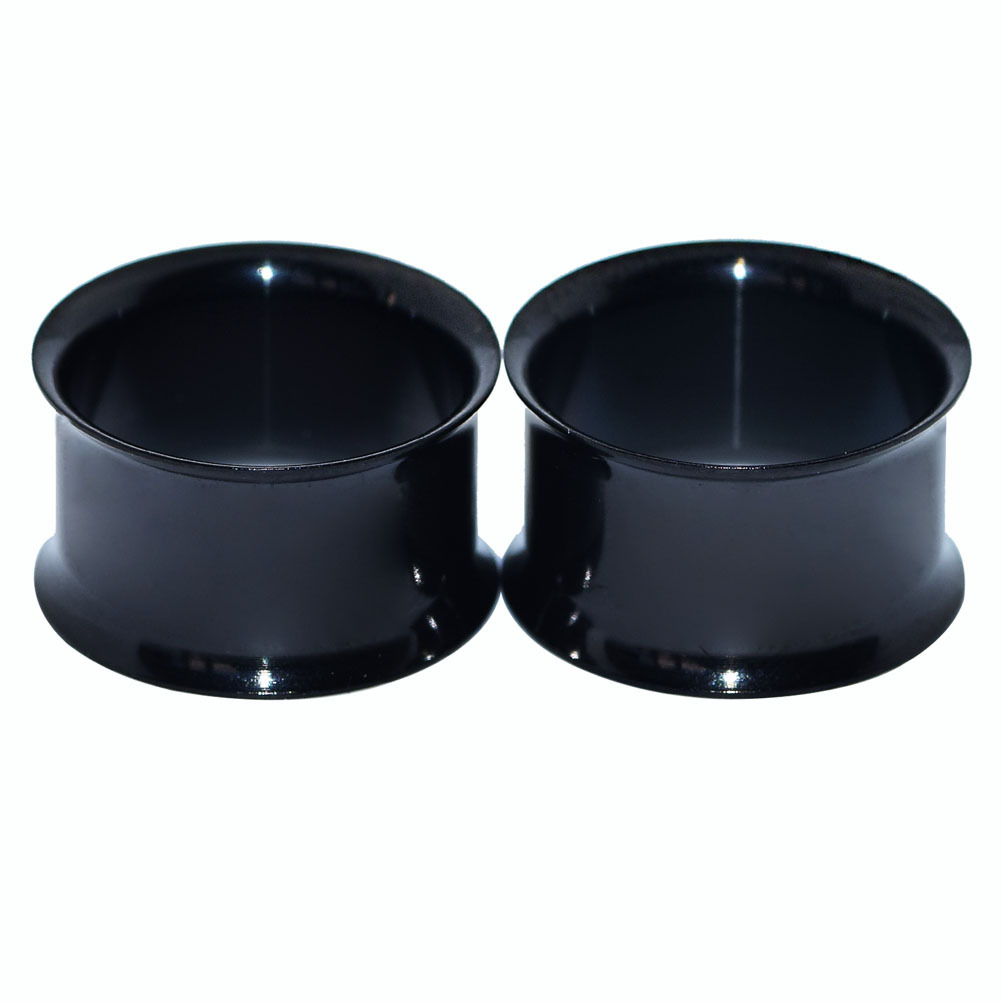 Pair Ear Tunnel Plug Stainless Steel Hollow Double Flared Expander Piercing