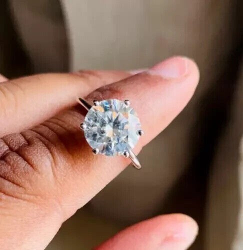 1.00 CT Round Cut EF VSSI Lab Grown Diamond Women Solitaire Ring 14K White Gold