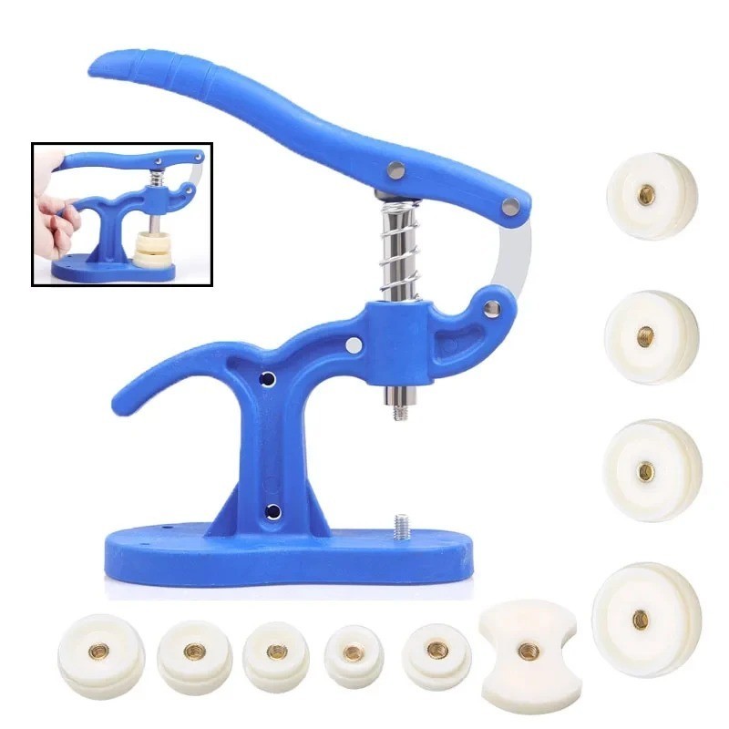 Watch Case Press Tool Set Crystal Back Closer Watchmaker Repair Kit with 12 Plas