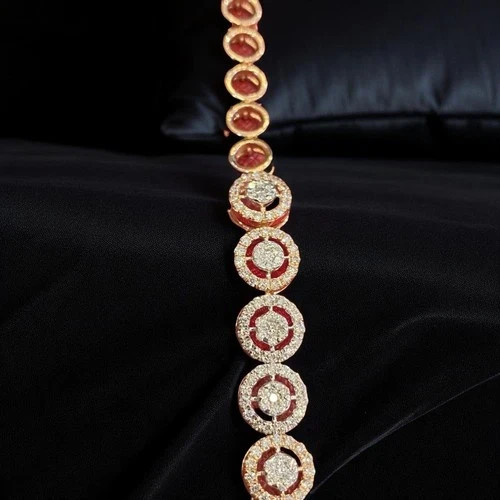 5Ct Princess Cut Simulated Ruby & Diamond Tennis Bracelet 14K Yellow Gold Plated