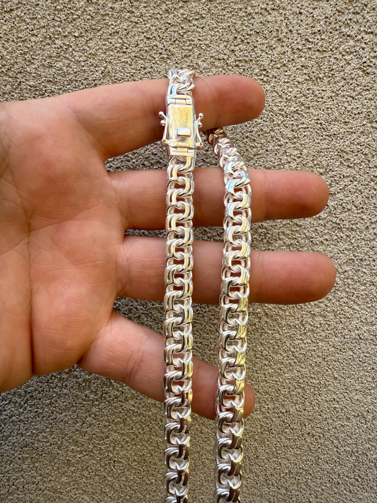 Real 925 Sterling Silver Handmade 9mm Cuban-Byzantine Chainmaille Chain Necklace