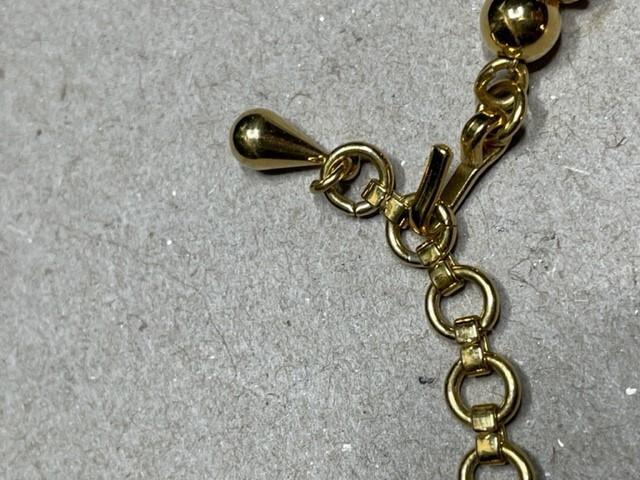 Monet Gold Tone Bars and Beads 14″ Necklace with a 2″ Extender 1970’s