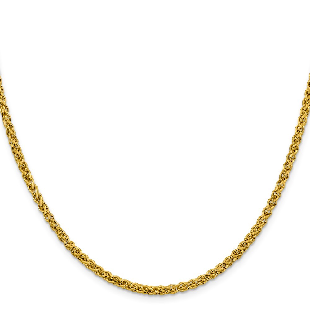 14K Yellow Gold 1.55-3.45mm Wheat Chain Necklace 16-30 Inch Mens Womens