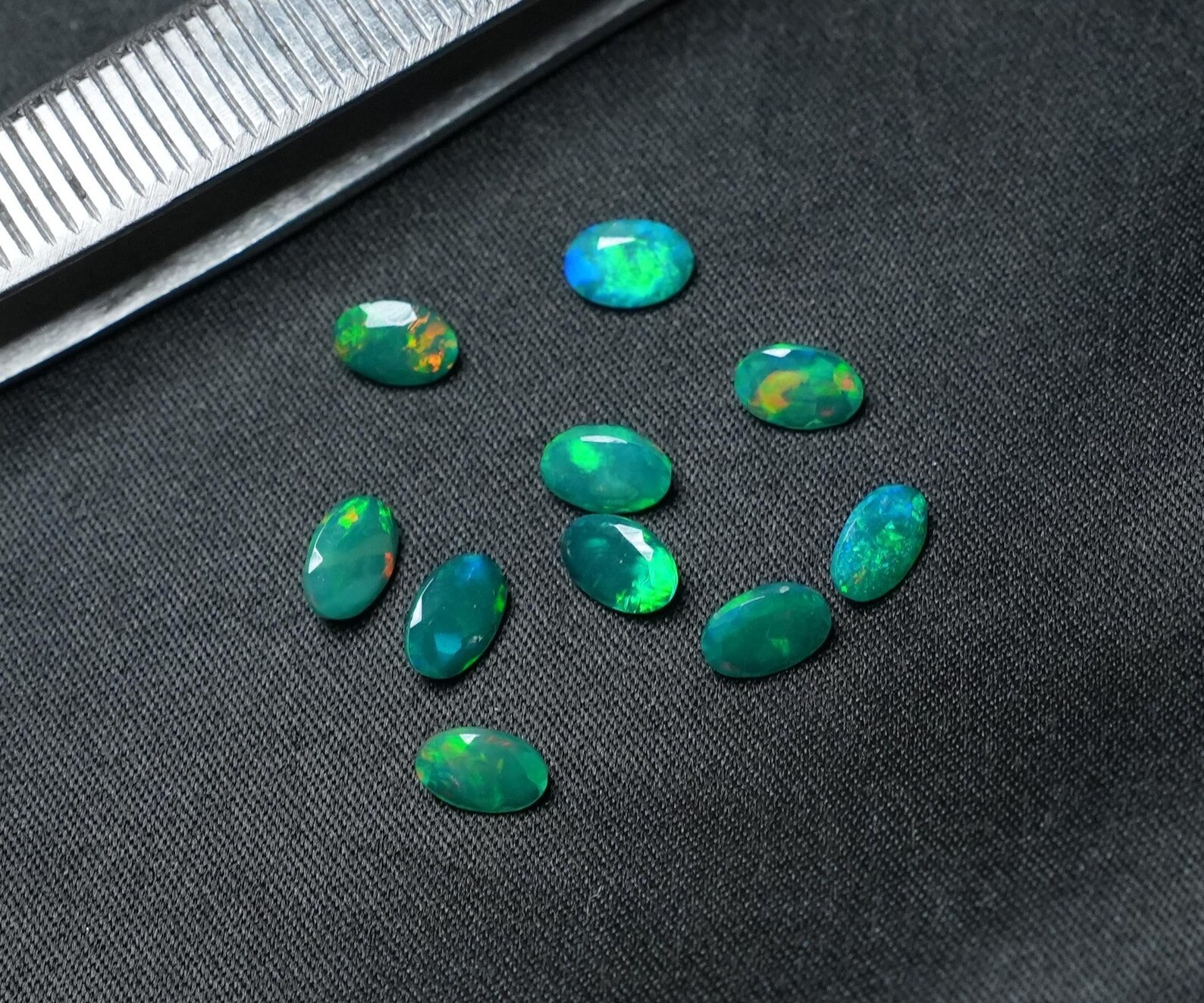 Natural Green Ethopian Opal Oval Faceted Cut 3x5mm To 8x10mm Loose Gemstone