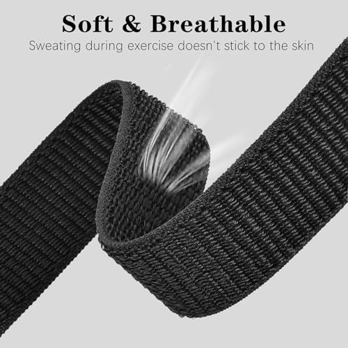6 Pack Nylon Loop Wristband Compatible with Hume Band Replacement, Hook and Loop
