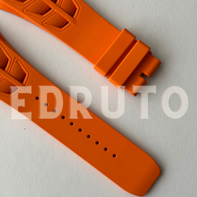 Replacement Orange FKM Rubber Watch Strap For Richard Mille RM030 35-02 /03