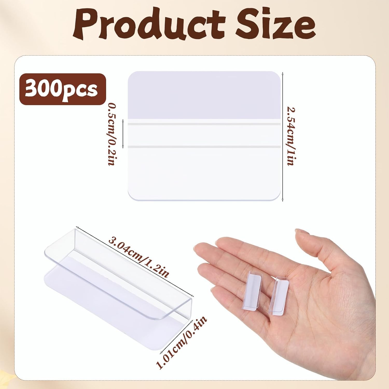 300 Pcs Earring Card Adapter Plastic Lip Hanger Self Adhesive Bulk Jewelry Displ