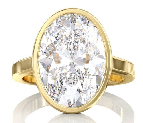RARE 19.50 Ct Certified Oval Cut White Diamond 925 Silver Ring Treated