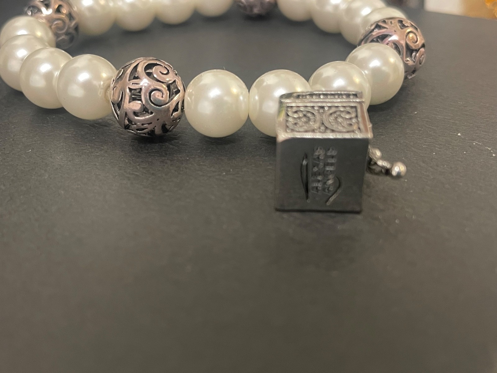 Vintage Alexa’s Angels Prayer Box opens dangle Charm Beaded Bracelet ornate ball