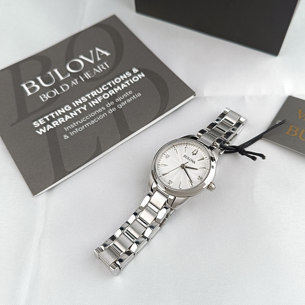 New Bulova Sutton 96P219 Diamond White Dial Quartz Stainless Steel Women’s Watch