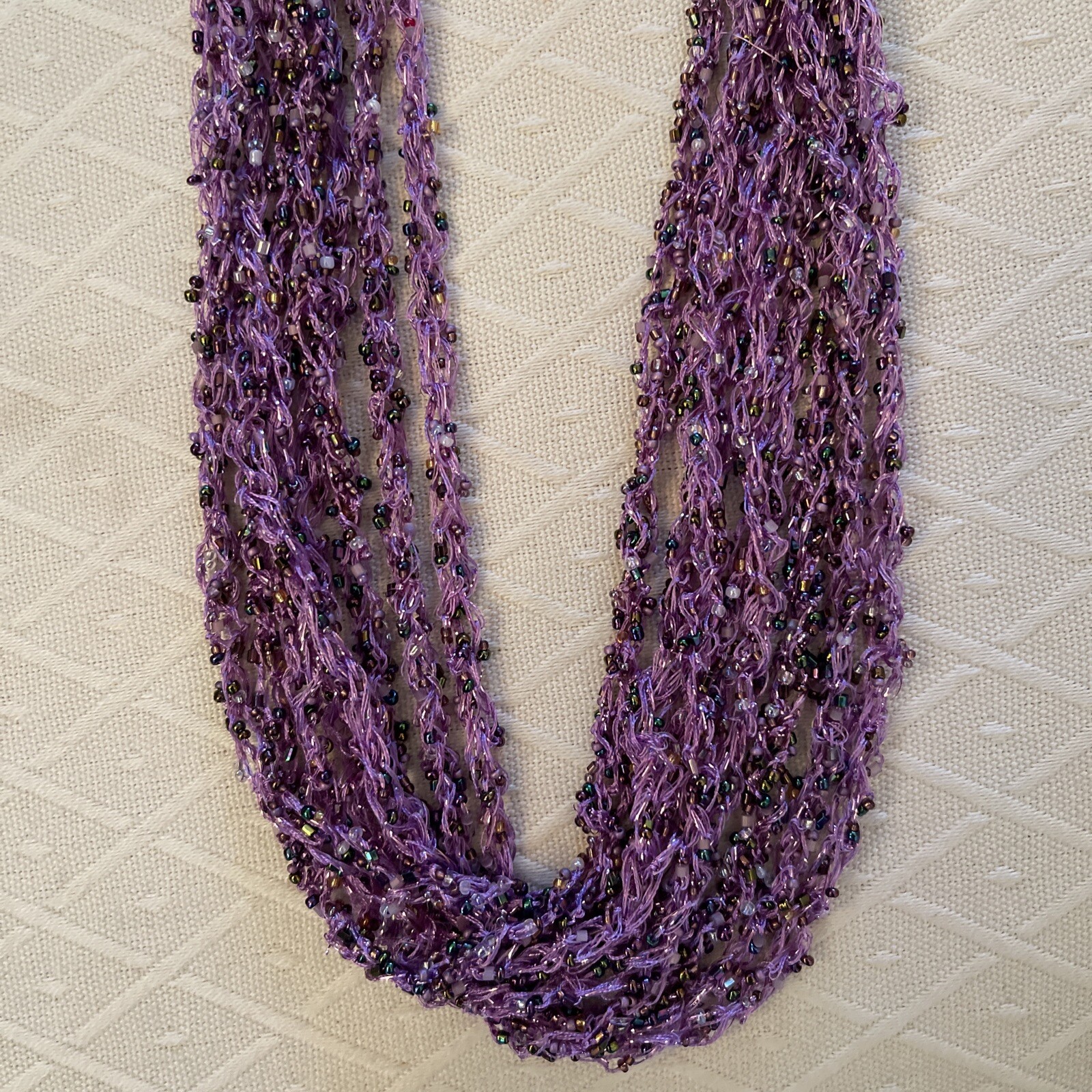 Himalayan Gems Potay Nepal Beaded Multi Strand String Necklace New!