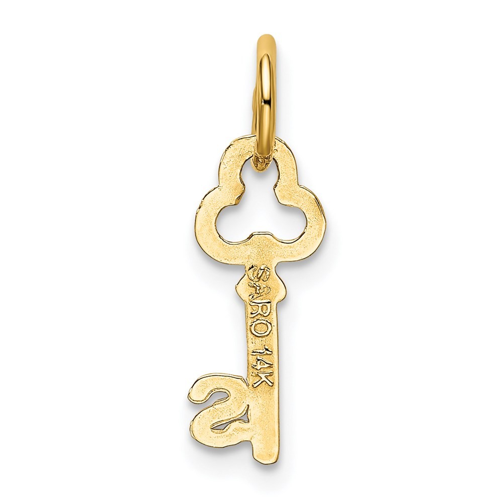 14K Yellow Gold Key Letter S Initial Charm Pendant; 0.36 g; Length: 15.53 mm