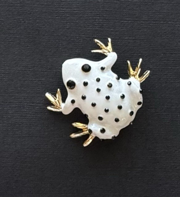 Vintage style frog brooch enamel on metal