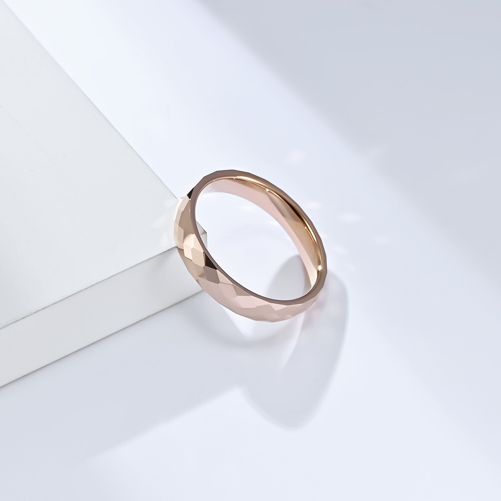 Men’s Rhombus Band Tungsten Steel Wedding Ring Size 6-12 Black/Silver/Rose Gold