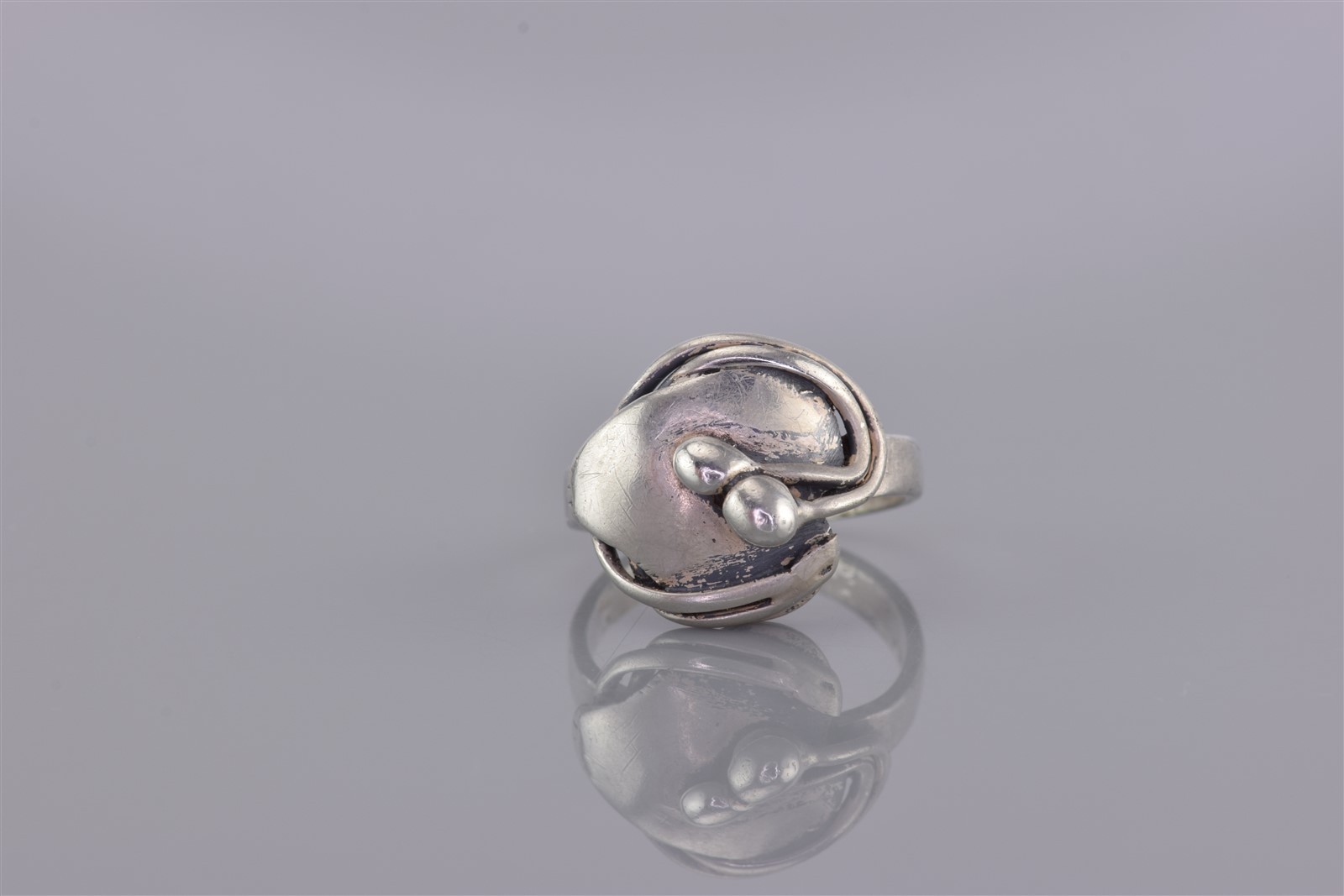 Vintage Sterling Silver 14mm Wrap Around Beaded Band Ring 925 Sz: 4