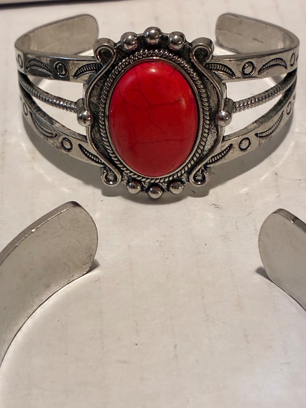 6 Fashion Cuff Bracelet Silver Tone