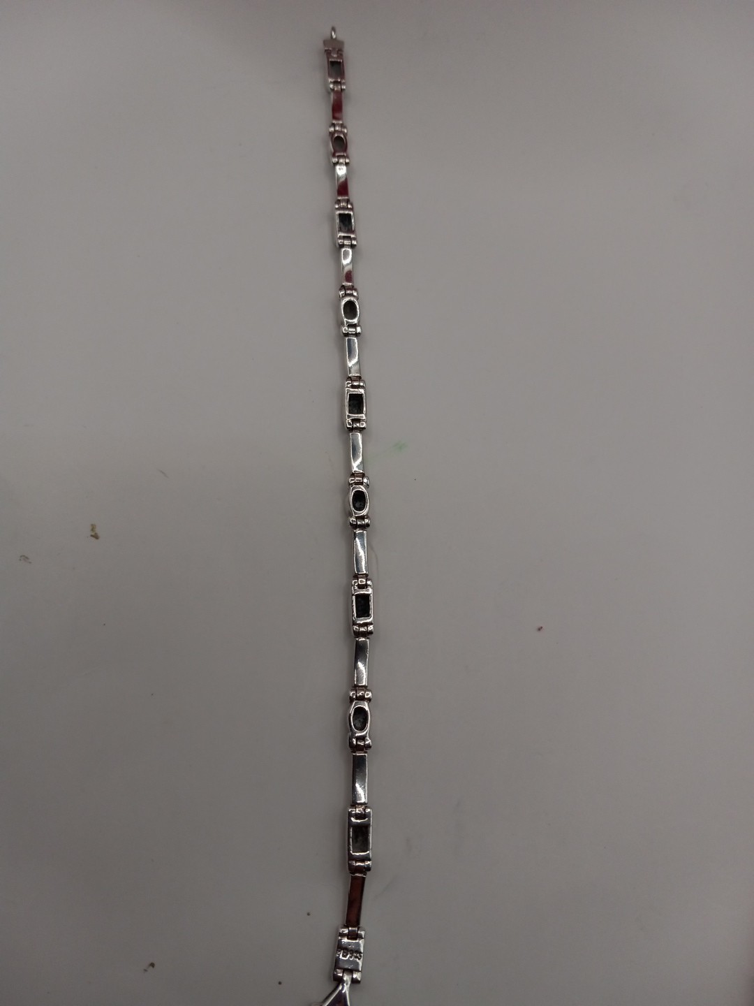 Sterling Silver Black Onyx Tennis Bracelet 7in
