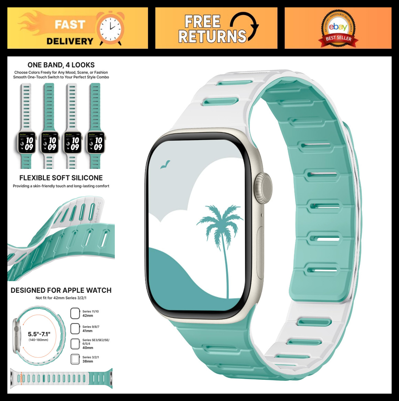 Silicone Soft Apple Watch Bands for Women 40mm – Comfortable & Stylish Replaceme