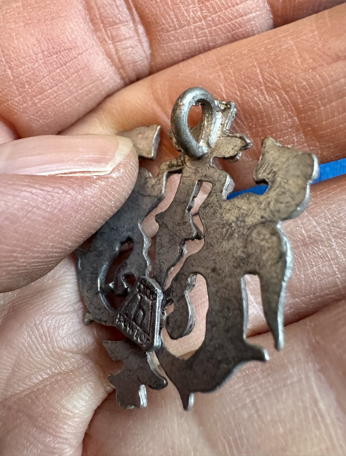 Vintage Cast Pewter Personal Coat of Arms pin/pendant