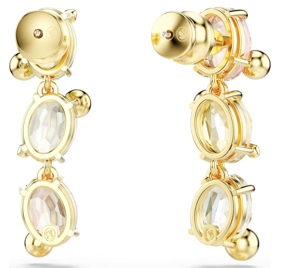 Swarovski Gema earrings Asymmetrical, Multicolored, Gold-tone plated 5714815