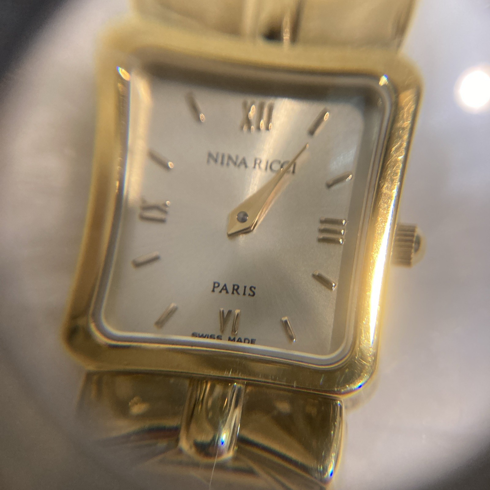 Nina Ricci Ladies Pearl Bracelet Watch Akoya S950 Quartz Battery Replaced 16cm