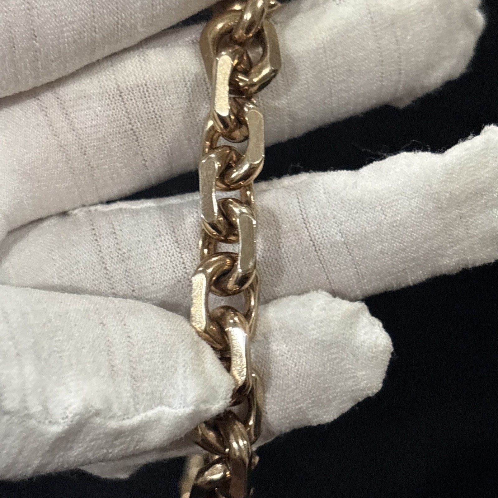 Sperry Gold Tone Chunky Rolo Link Chain Necklace 15” 9.7mm Vintage Signed