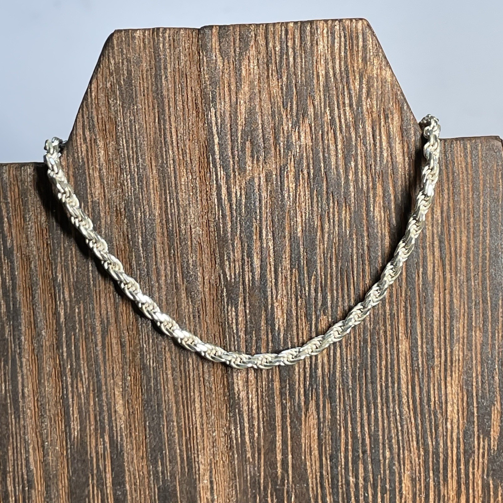 Sterling Silver 925 Rope Chain Bracelet 6.5 inch Lobster Clasp Italy Marked