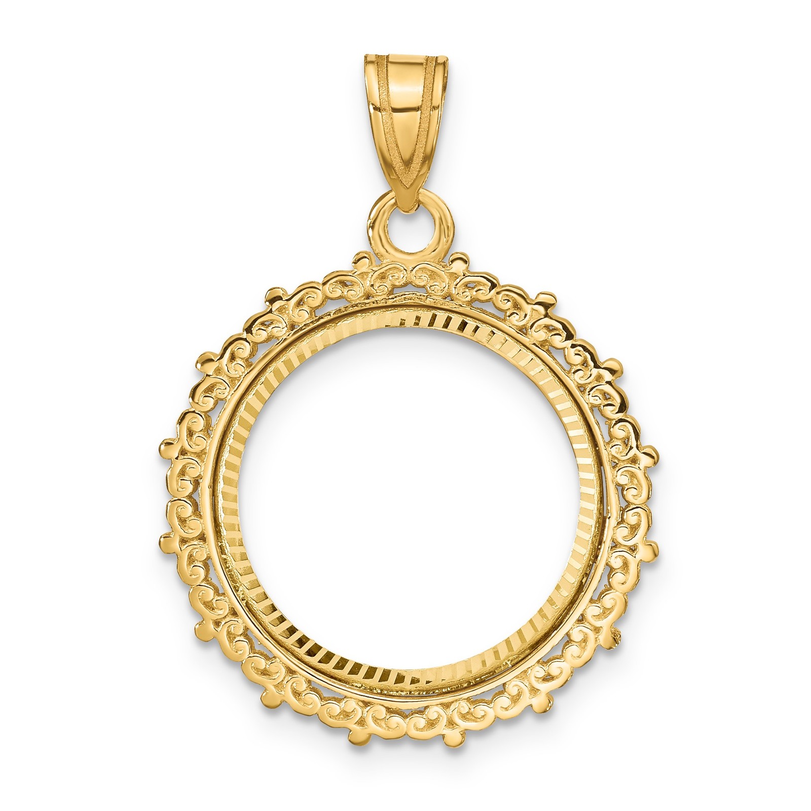 1/10 oz $10 American Eagle Platinum Coin Bezel 16.5mm Prong 14k Yellow Gold