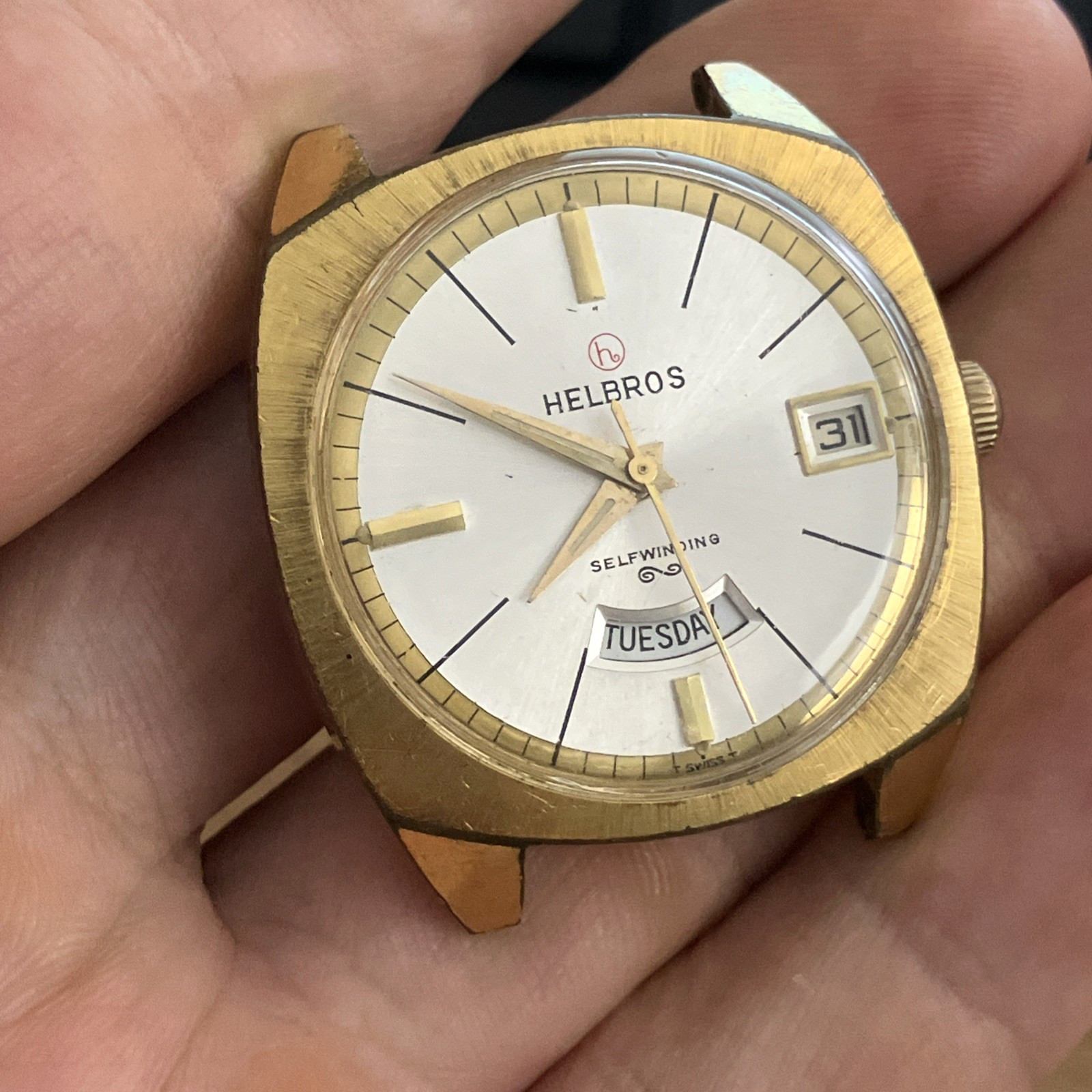 Vintage Helbros Day Date Calendar Automatic Men’s Watch